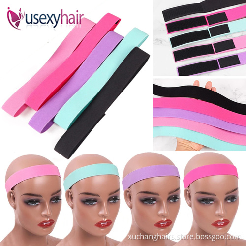 Customized hair ties elastic hair bands adjustable elastic wig band melt band for lace wigs